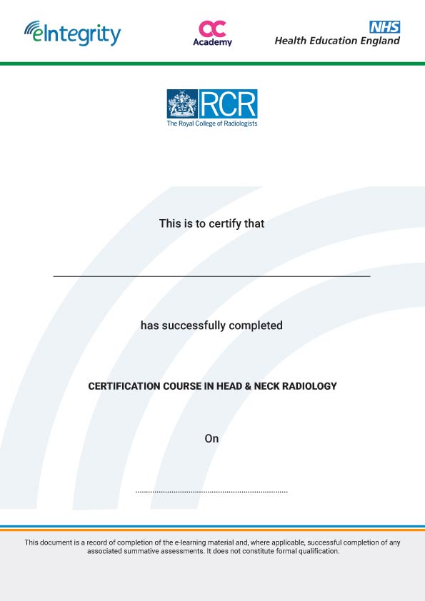 Certification Course in Head & Neck Radiology Course Certification